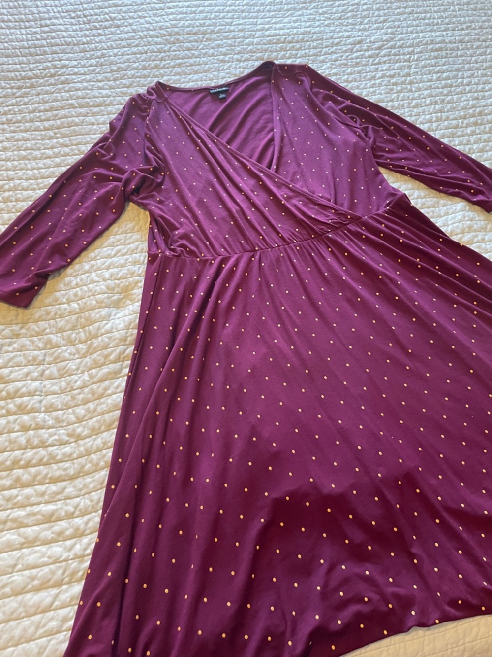 torrid Maroon Cross-Front Top Dress with Yellow Dots - Picture 4 of 5